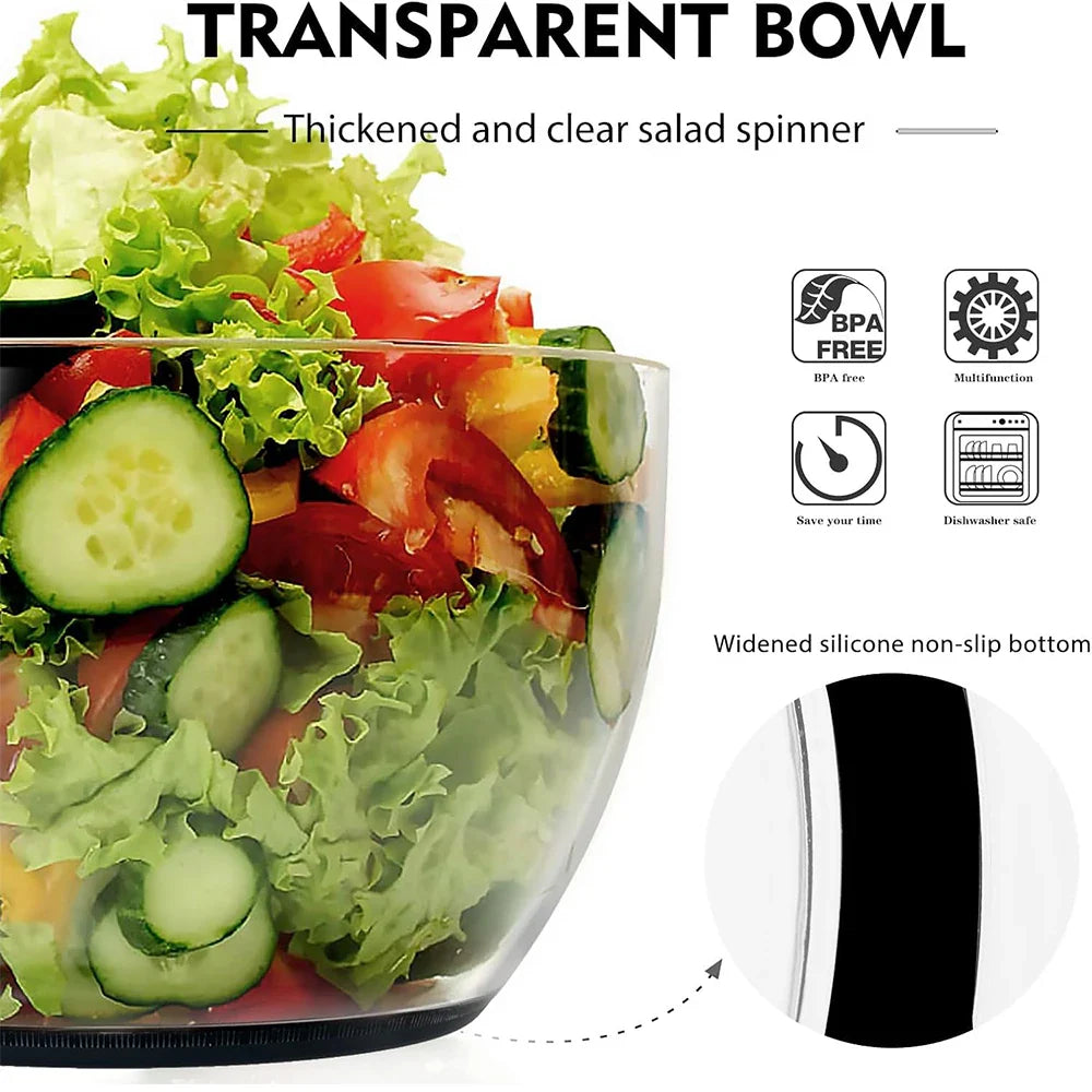 FreshSpin Pro | Salatschleuder mit Einhandbedienung | BPA-frei und Multifunktional