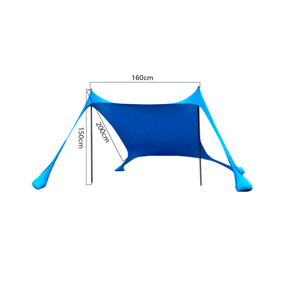 Sunlera ShadeDome | Strandmuschel UPF50+ | Für 3–4 Personen | Wasserdicht & Windstabil | 200×200×170 cm