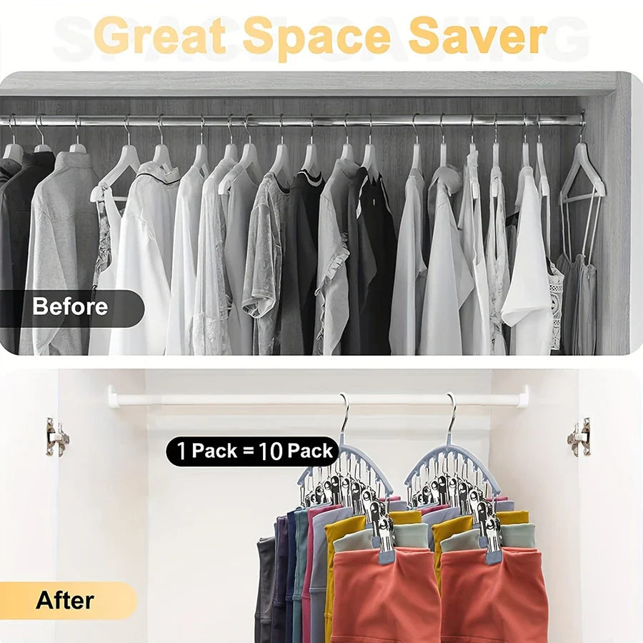 FlexiClip Leggings Organizer | 10 Clips für maximalen Stauraum | Platzsparend & Robust