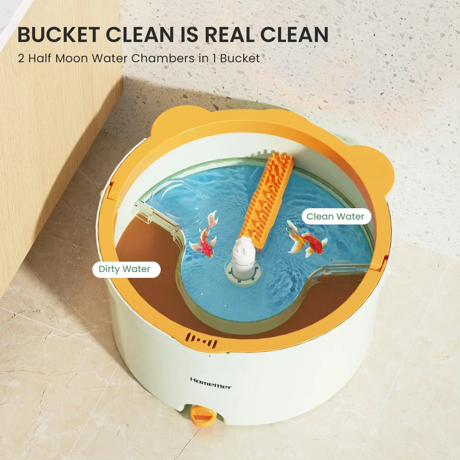 Spinverta 360° Reinigungsset | Rotationsmopp mit Frisch-/Schmutzwassertrennung | Hygienisch & Platzsparend