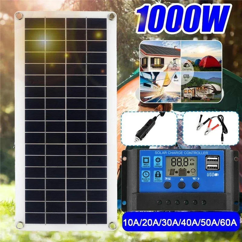 PowerSun | Solarpanel 15W | Dual USB & DC Ausgang | Kompakt und Effizient