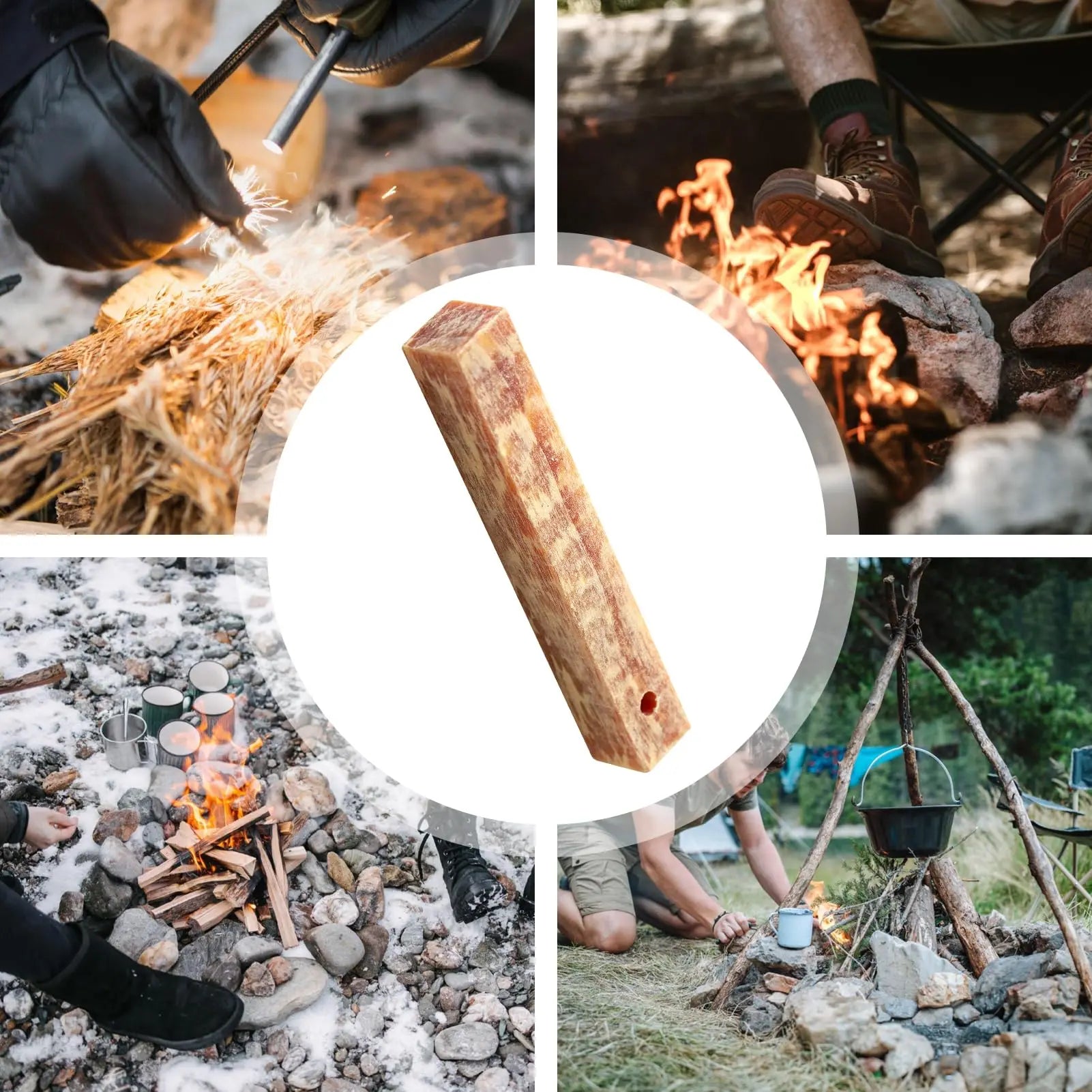 FireNova Anzünder Set | Naturbelassene Kiefernholz-Sticks | Ideal für Outdoor & Notfälle