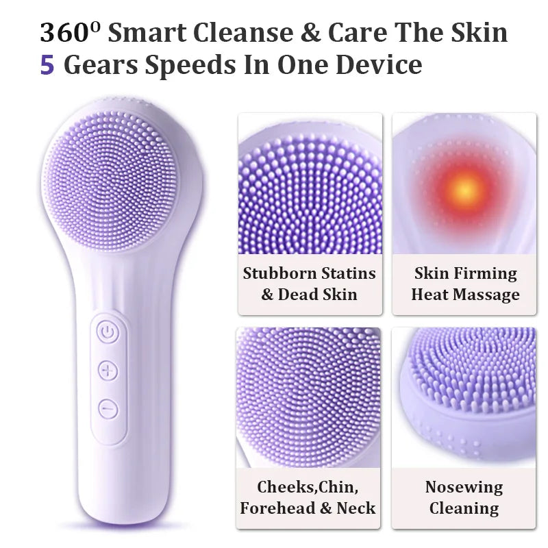 GlowSonic Touch | 2-in-1 Gesichtsreinigungs- & Massagebürste | Hygienisches Silikon | Für strahlend reine Haut