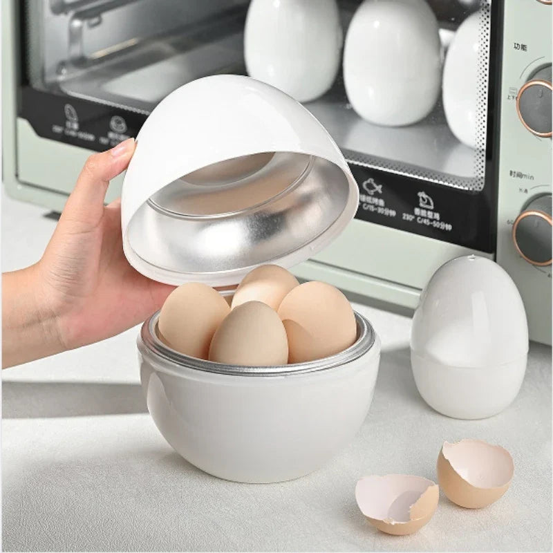 EiGenuss Mikrowellen-Eierkocher | Für 4 Eier | BPA-frei & Hitzeschutz | Weiß