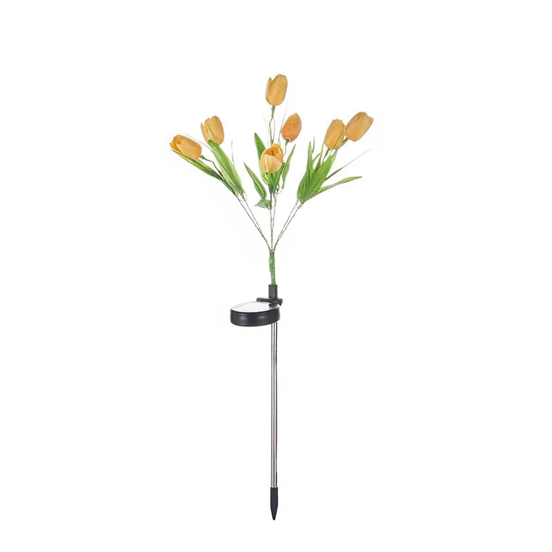 GlowPetal Solartulpe | Dekoleuchte für Garten & Balkon | LED-Licht & Wetterfest | Tulpenform mit Solarpanel