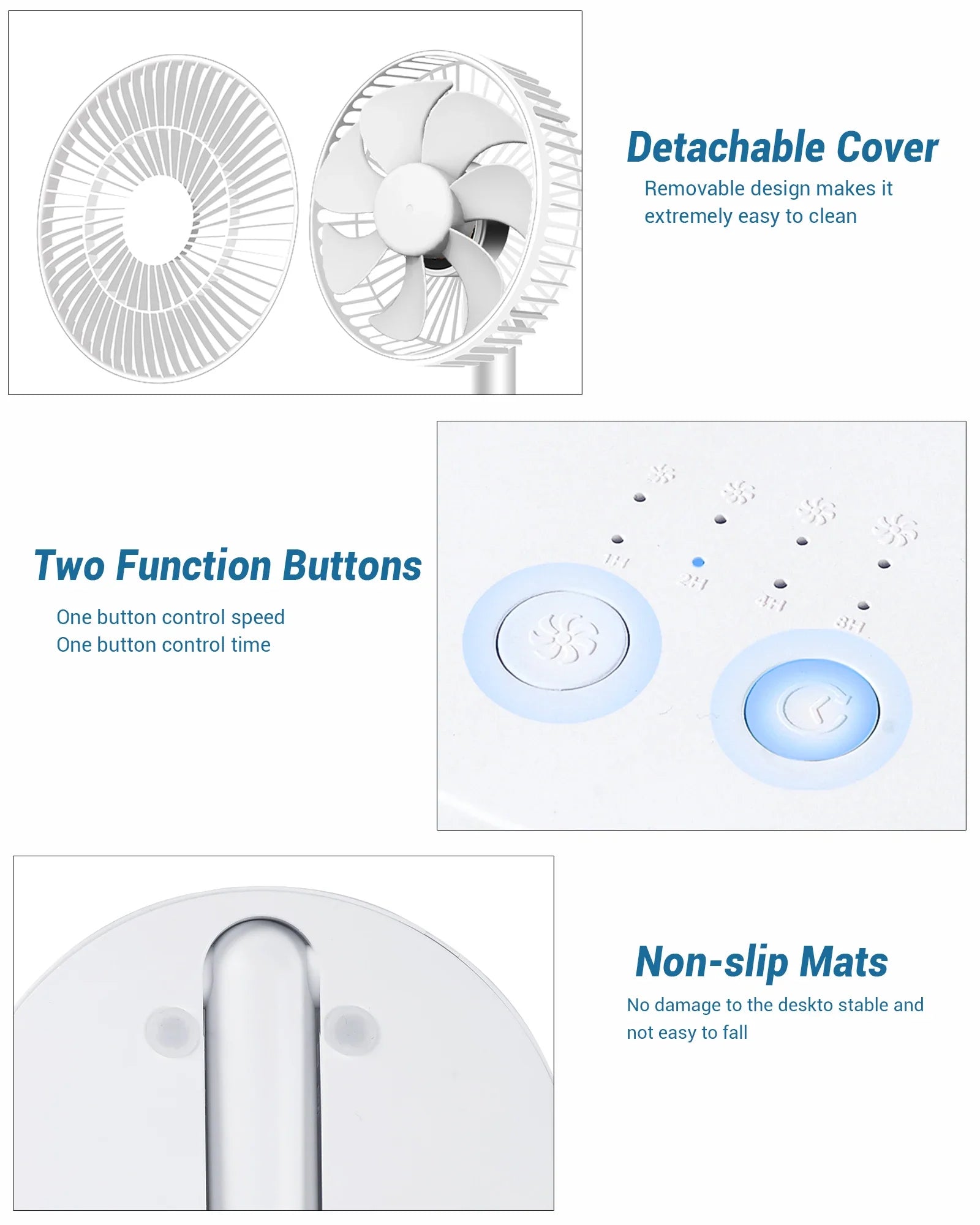 AirFlow Mini-Ventilator | Leise & Kompakt | 4 Geschwindigkeitsstufen