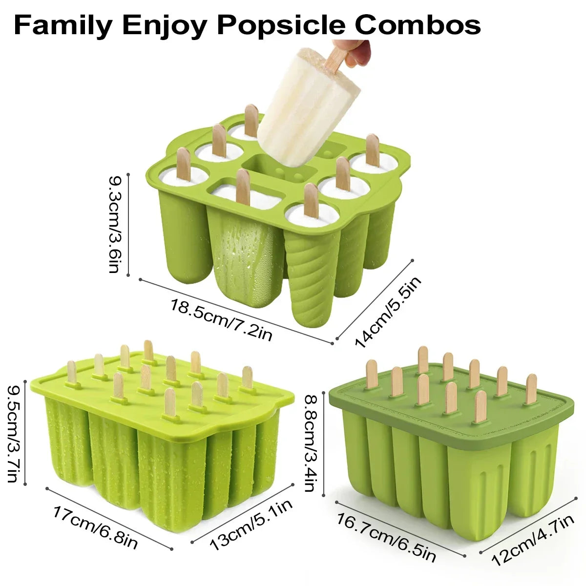 PopFreeze | Silikon Eisformen-Set | BPA-frei & Wiederverwendbar | Mit Holzstielen für DIY Eis
