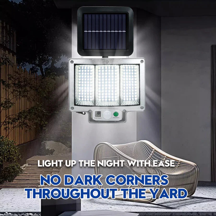 LumoPower Solarleuchte | 192 LEDs | Bewegungsmelder & Fernbedienung | Wetterfest & Flexibel