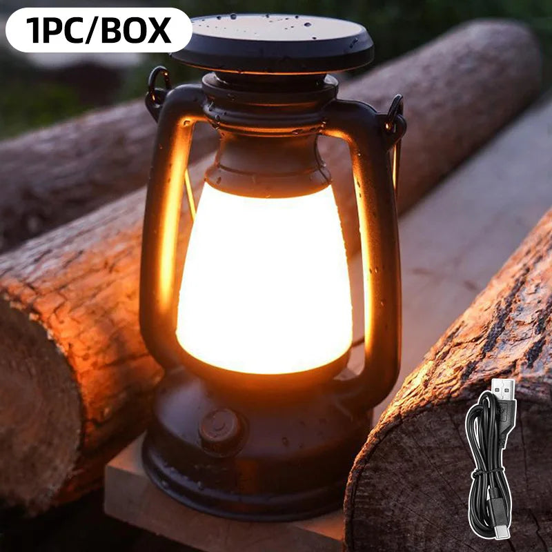 LumiEra Vintage LED Laterne | Tragbar & Wiederaufladbar