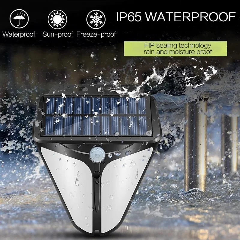 Solarya LED Solar-Wandleuchte | 38 LEDs & Bewegungsmelder | IP65 Wasserdicht | Schwarz