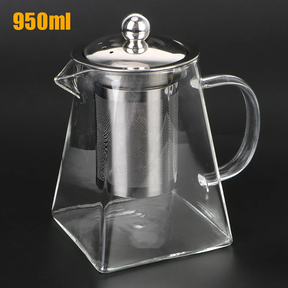 TeaMaster Glass Teapot | Hitzebeständig | Mit Edelstahlsieb für losen Tee