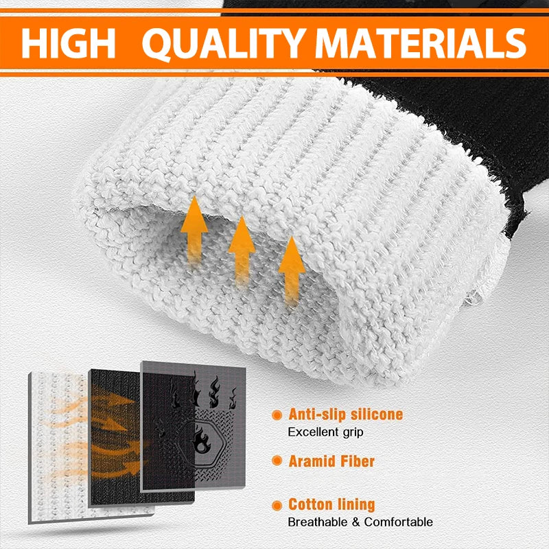 Flammexon | Grillhandschuh | Hitzeschutz bis 800 °C, rutschfest, komfortabel | Für Grill, Backofen & Outdoor-Küche