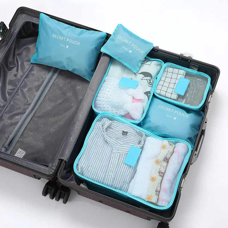 VOYSEC Packwürfel-Set | 6-teilig | Wasserabweisend & Platzsparend | Für Männer & Vielreisende