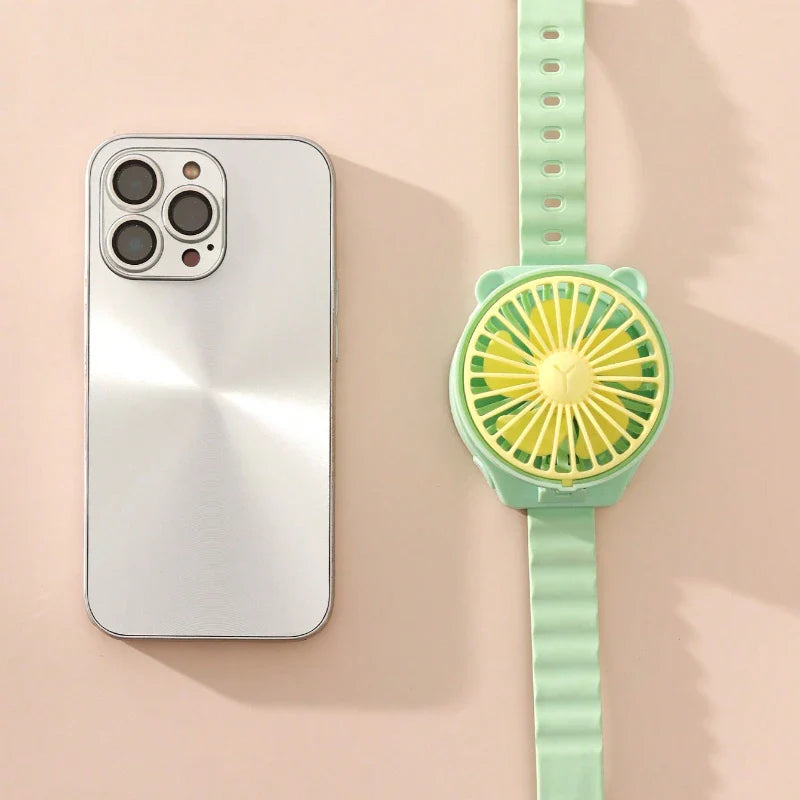 BreezeBuddy WristFan | Tragbarer Mini-Ventilator | Cartoon Design | USB-aufladbar | Für Kinder & Erwachsene
