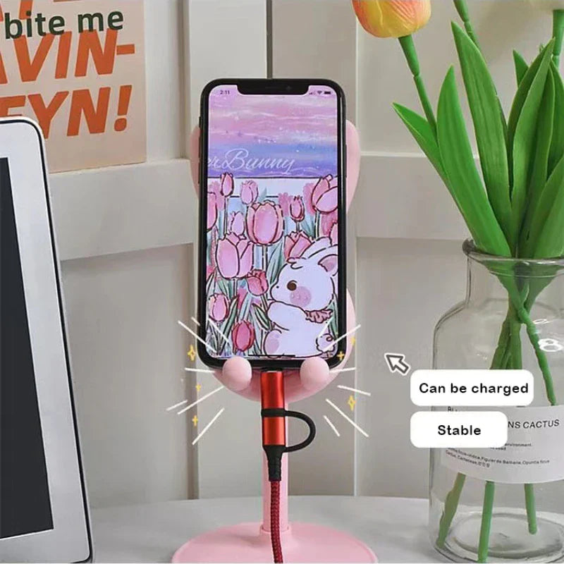 BunnyDock Handyhalter | Höhenverstellbar & Neigbar | Soft-Touch Design | Für Handy & Tablet