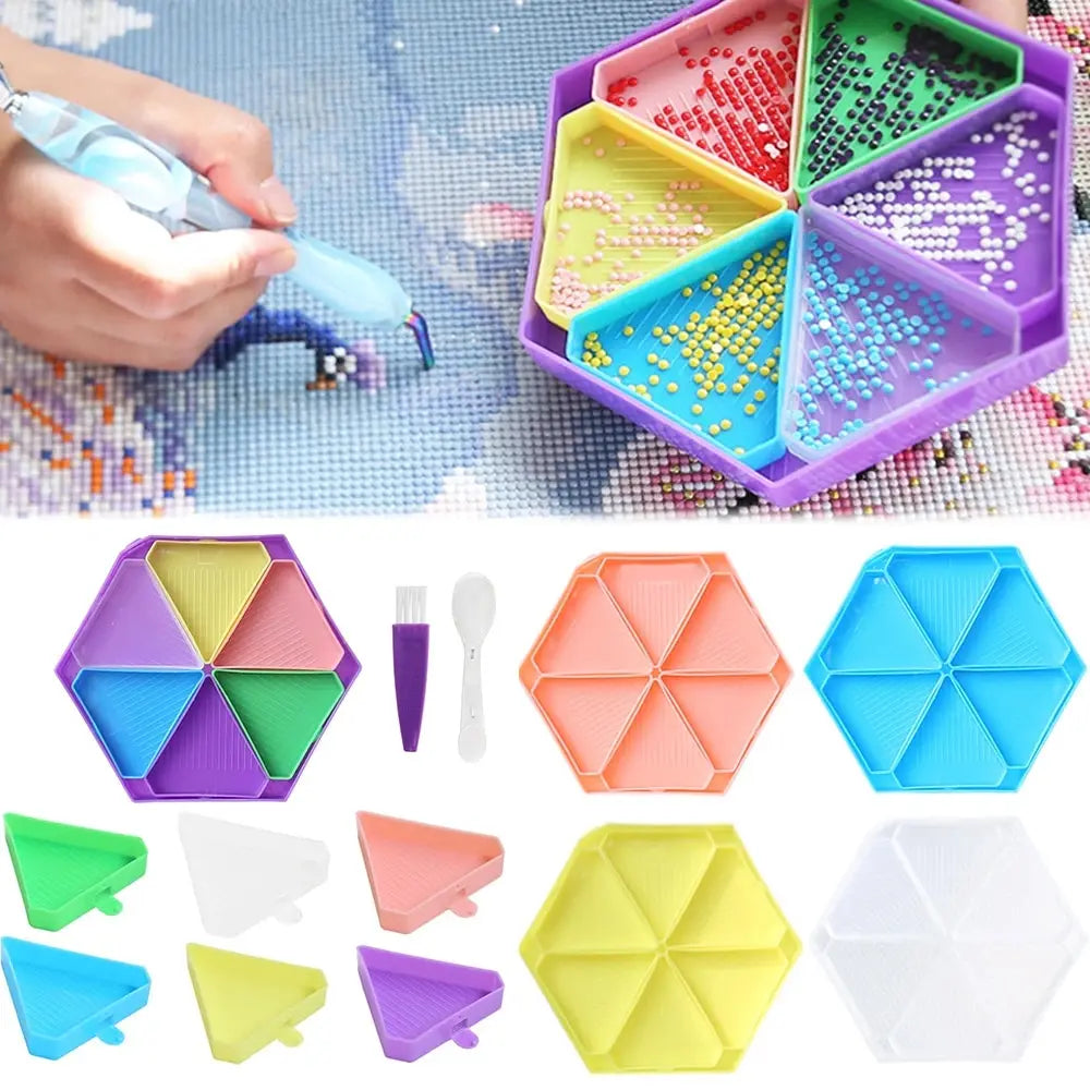 Craftello HexaSort | 6-Fach Diamond Painting Palette | Mit Zubehör | Sauber & Übersichtlich