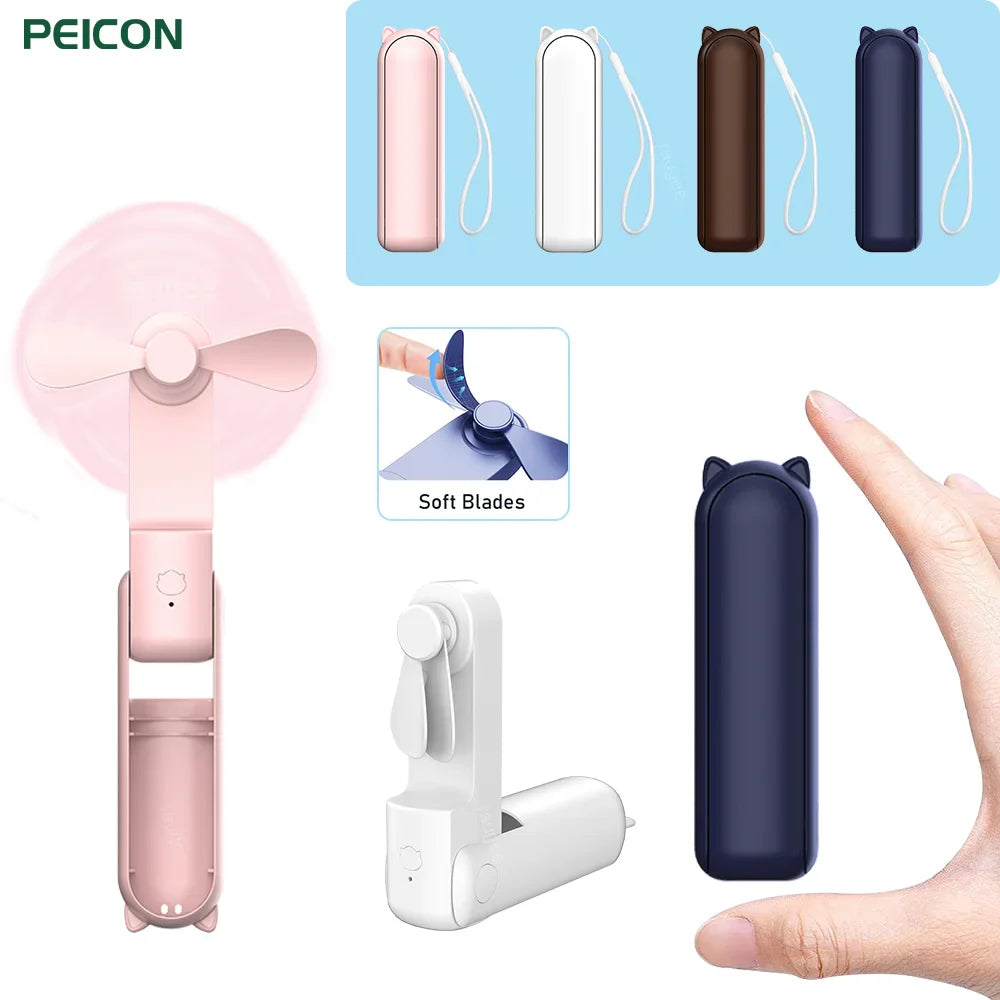 AirNova | Mini-Handventilator | 3 Windstufen | Integrierte Powerbank