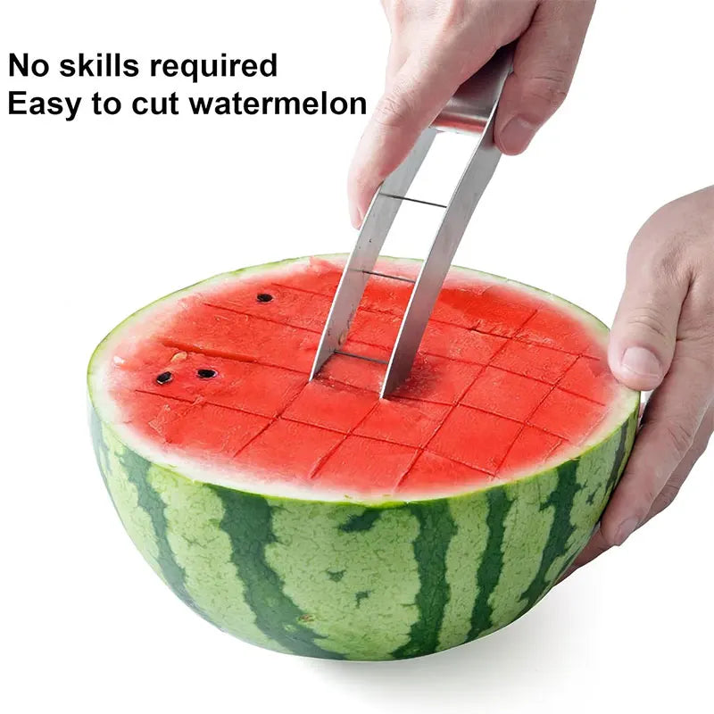 Frutava SliceBuddy | Würfelschneider aus Edelstahl | Für Melonen & Obst | Kompakt & Spülmaschinenfest | Ideal für Sommer, Picknick & Küche