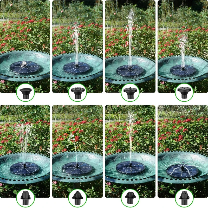 AquaStream | Solar-Wasserpumpe mit LED-Beleuchtung | 4W Solarpanel | Automatische Aktivierung