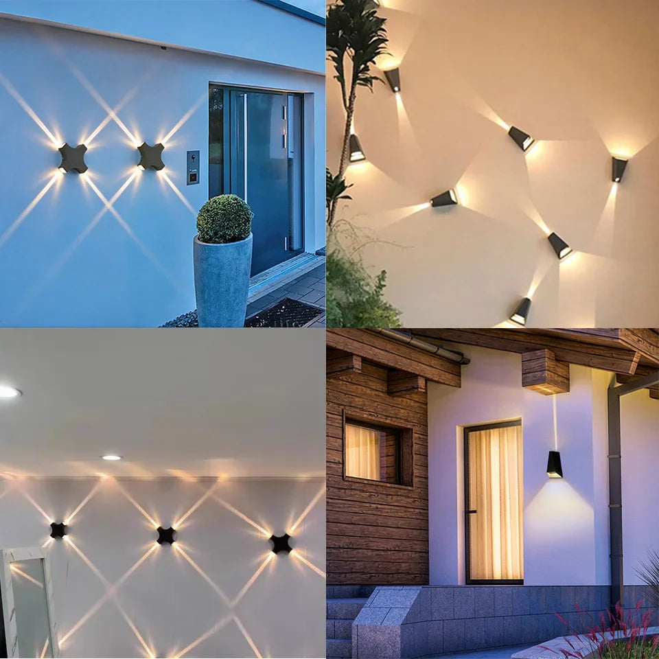 Nuvano | LED Wandleuchte | Warmweißes Außenlicht | Modernes Design Schwarz