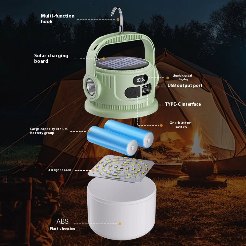 LumaGlow Solar Camping Light | 6 Light Modes | Portable & Rechargeable