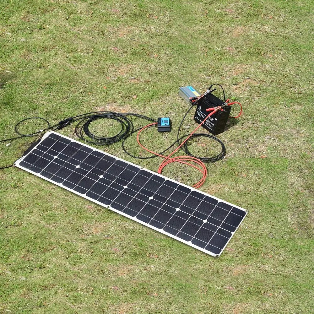 SunStrider Flex 50W | Biegsames Solarpanel | Ultraleicht & Wetterfest | Für Camping, Boot & Outdoor