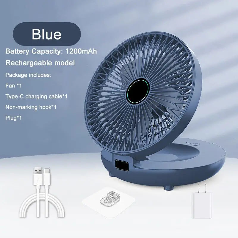 AirSwing™ – Faltbarer & Hängender Tischventilator mit USB & Nachtlicht