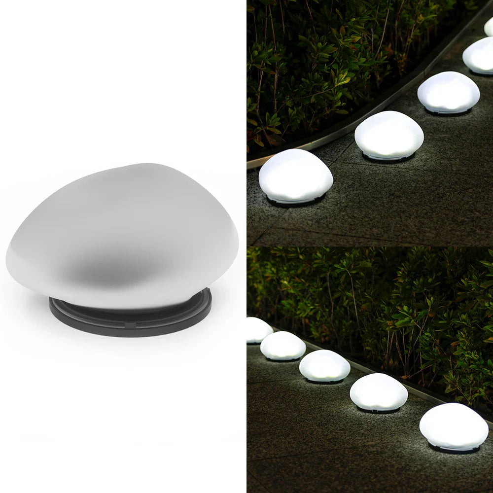 Lunastro Solarsteine | 3 Lichtmodi | Wetterfest & Kabellos | Kieselstein-Design