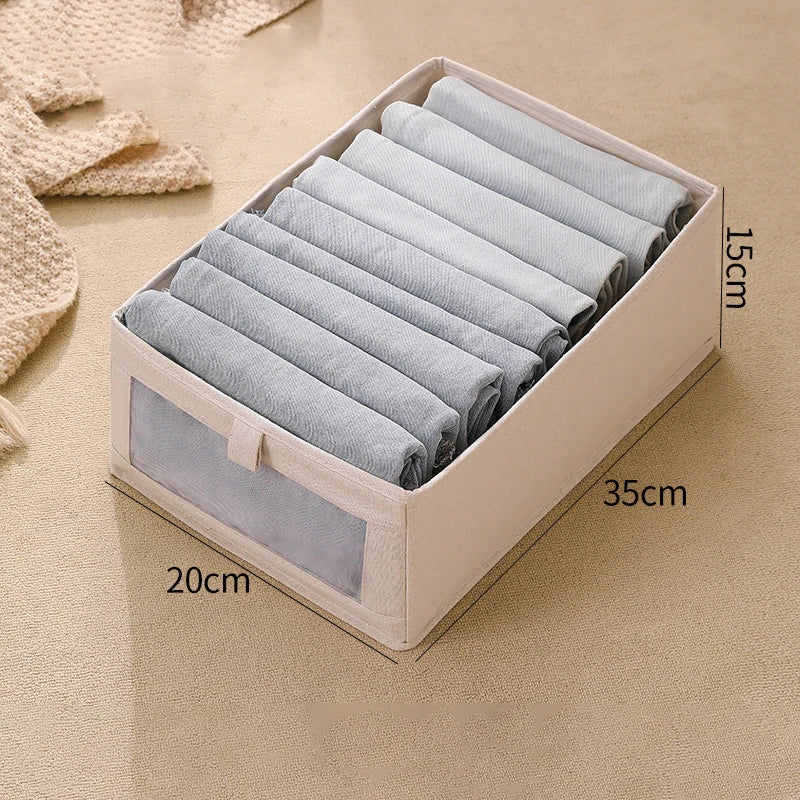 Boxvero Aufbewahrungsbox | Mit Sichtfenster & Faltbar | Atmungsaktiver Leinenstoff | In M, L, XL