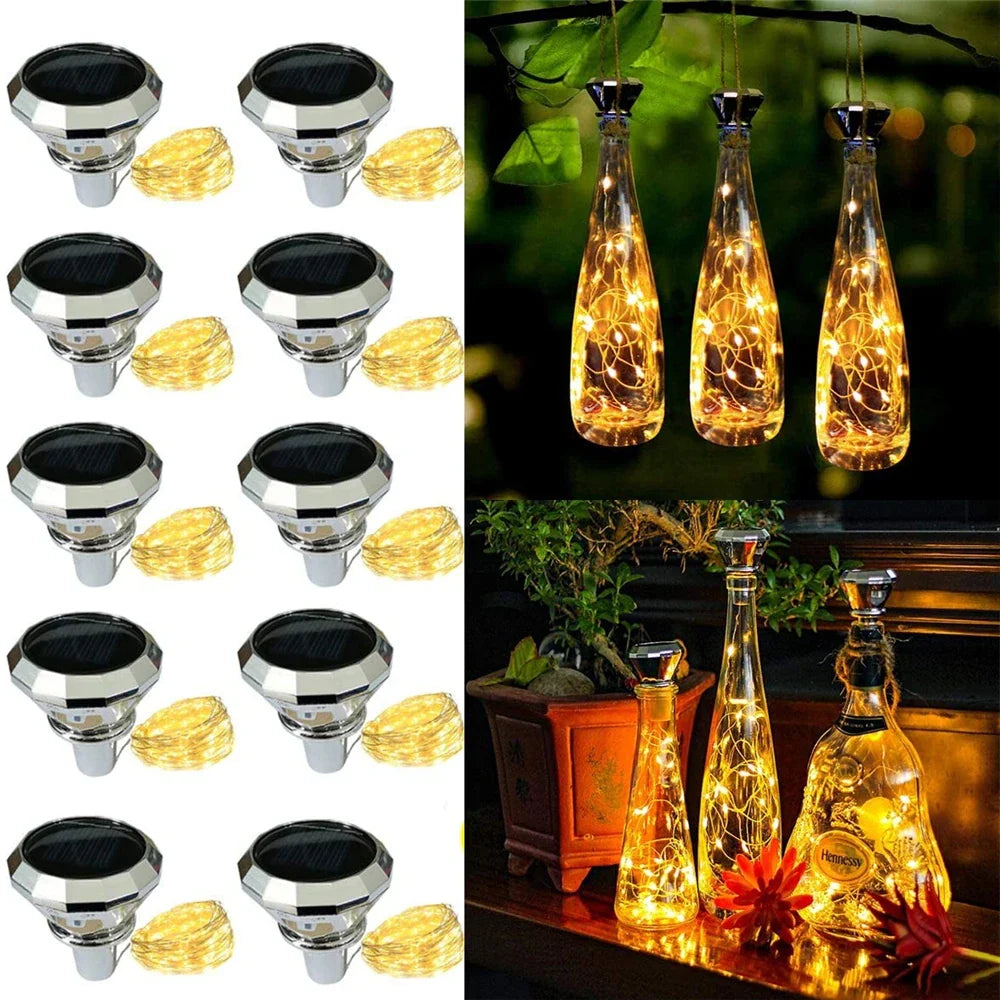 GlowBottle | Solar Flaschenlicht | Kupferdraht Lichterkette | Flexibel für Dekoration & Events