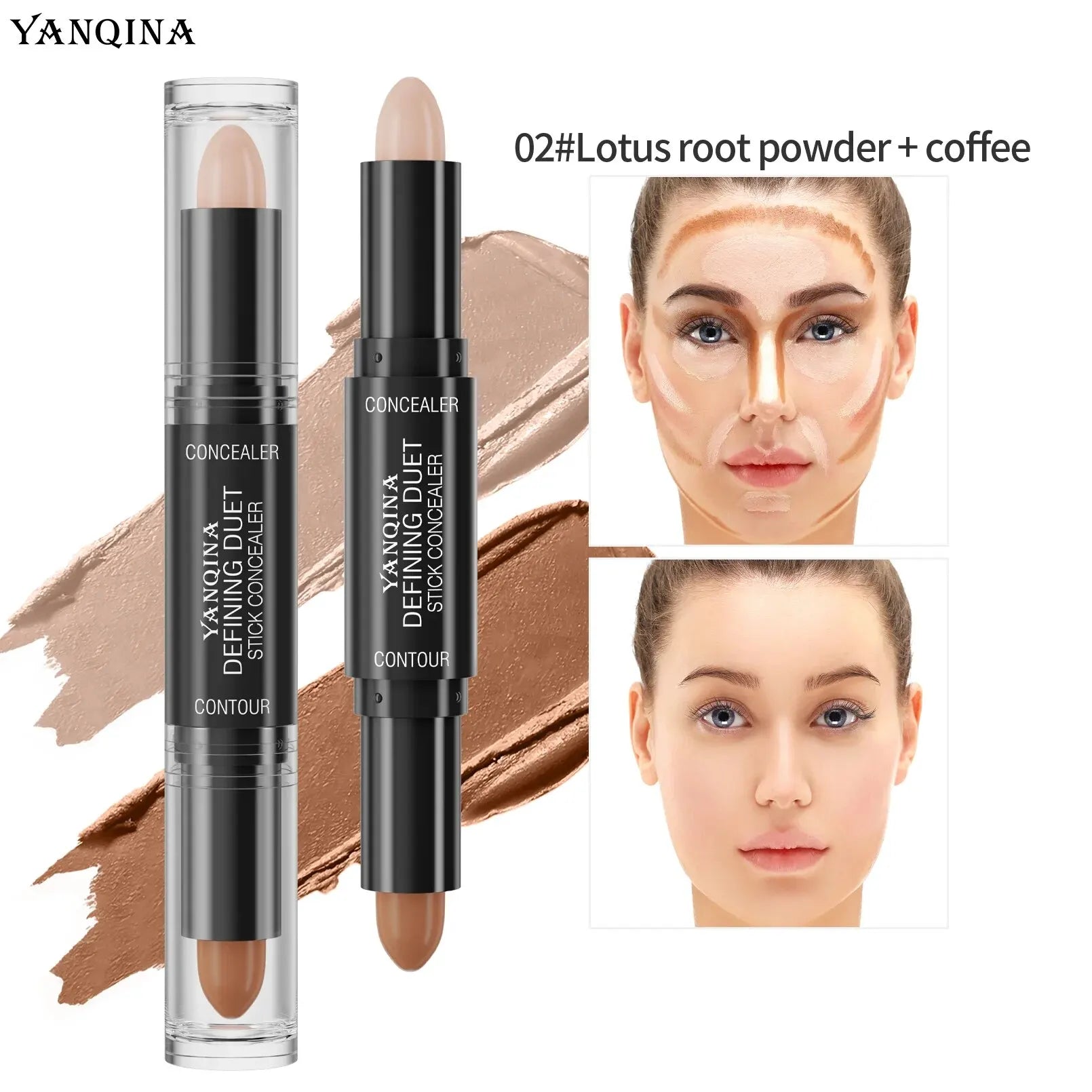 GlowContour | 2-in-1 Contour & Highlighter Stick | Wasserfest & Langanhaltend | Für Alle Hauttypen