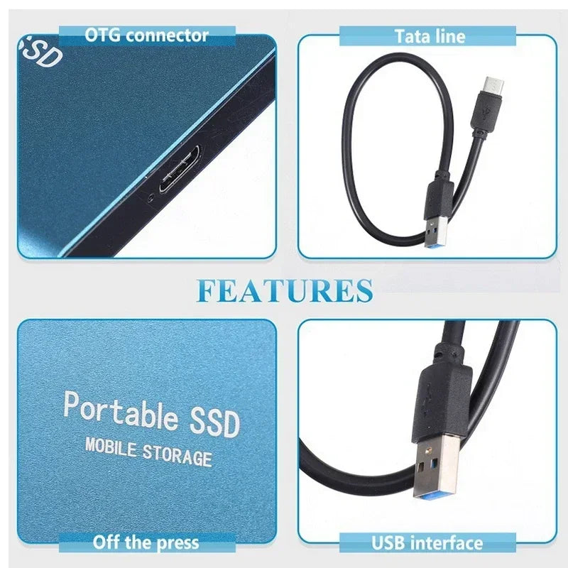 Datazuno Externe SSD | USB 3.1 Type-C | Bis zu 1000 MB/s | 500GB–2TB Speicher