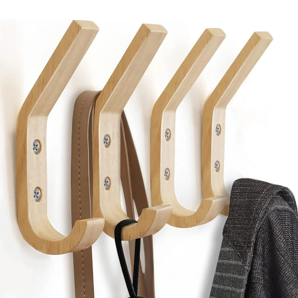 WoodenEssence | Wandhaken Set | Aus Massivholz & Dekorativ | Für Jacken, Schlüssel & Accessoires