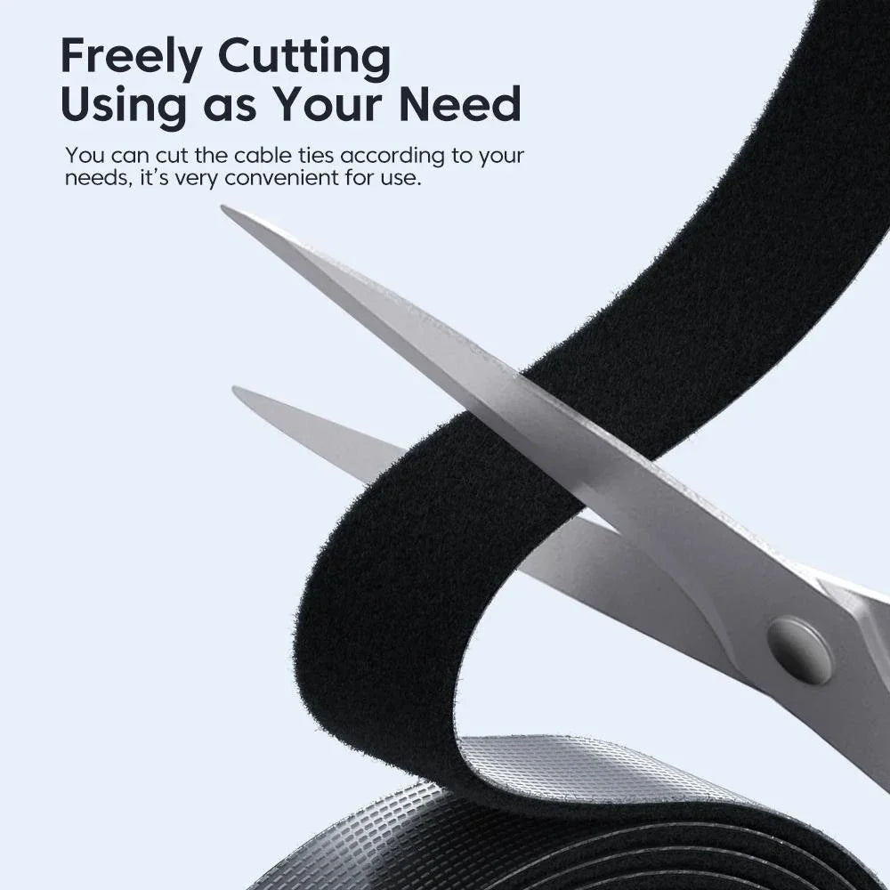 TidyVel GripRoll | Klett-Kabelmanagement | Zuschneidbar & Wiederverwendbar | 5 m Nylon-Rolle