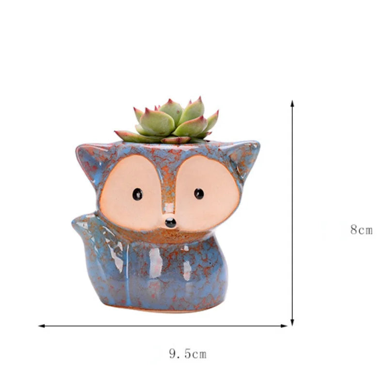 BloomTail | Handgefertigter Keramik-Pflanztopf | Tierisches Design | Für Sukkulenten & Mini-Bonsai