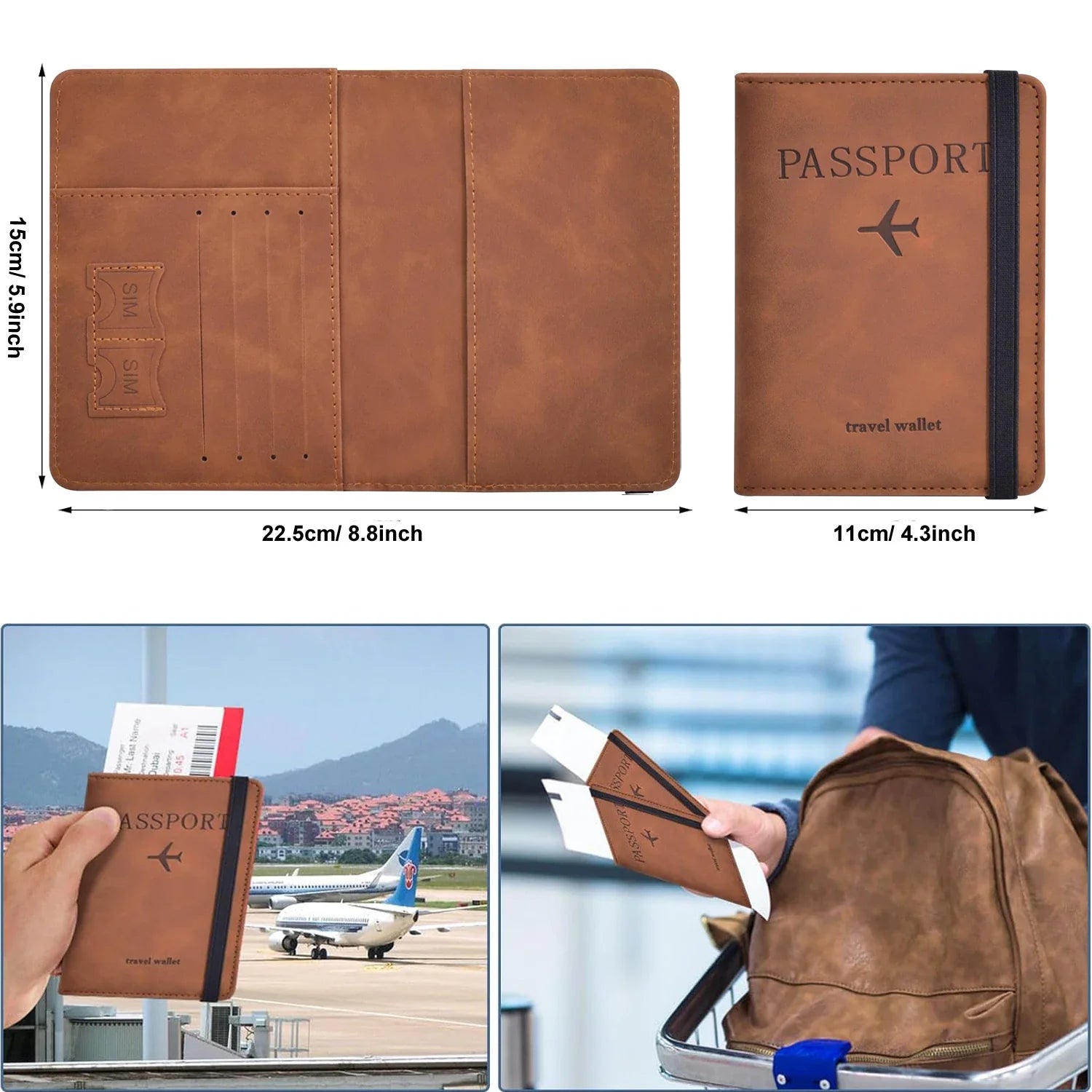 Voyanex Reisepasshülle | RFID-Schutz & Kartenfächer | Unisex Design | PU-Leder