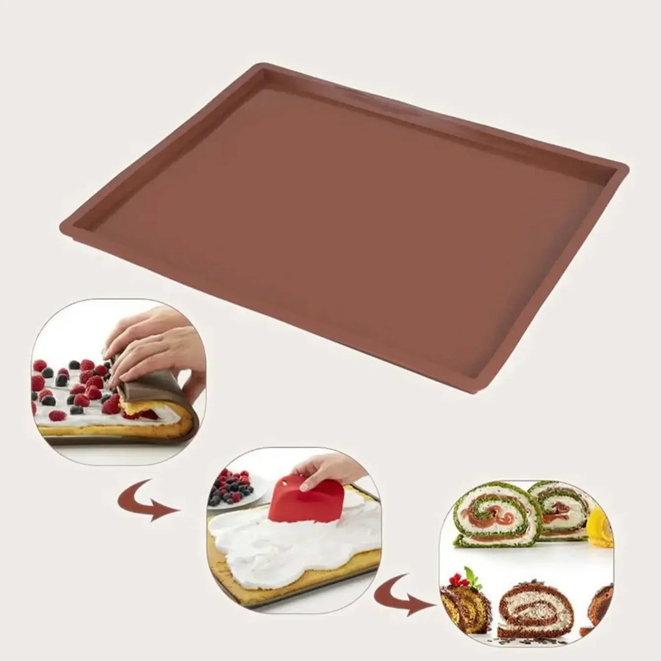 Bakviva Backmatte | Für Swiss Rolls & Rouladen | Silikon BPA-frei | Hitzebeständig & Flexibel