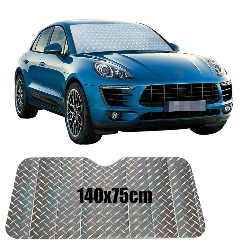 Solcura Auto Sonnenblende | UV- & Hitzeschutz | Faltbar & Universell | Silber