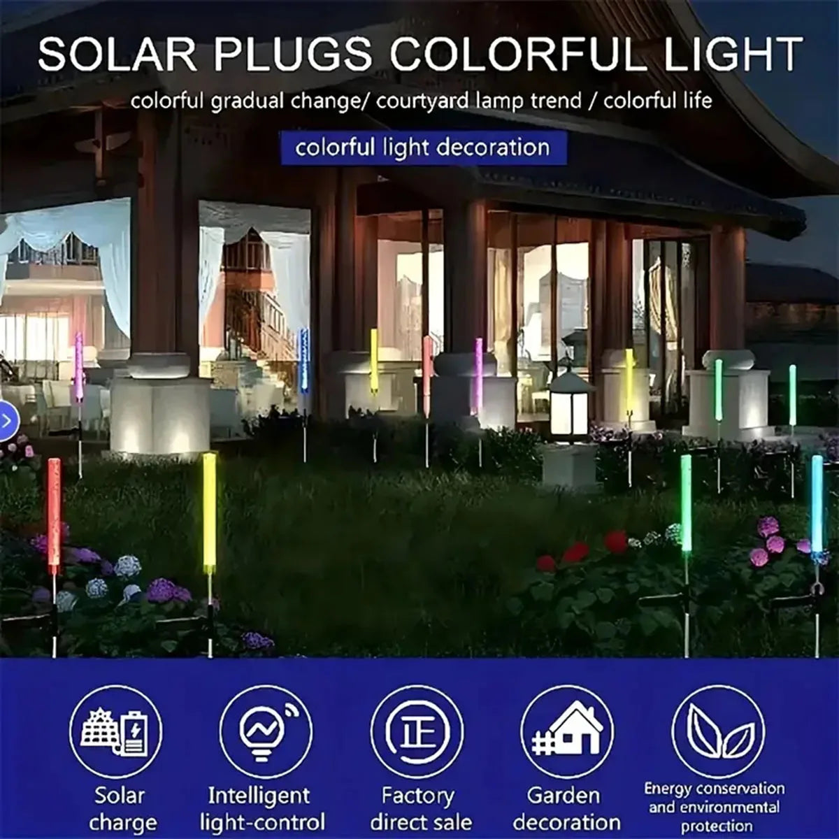 LumaFlair Solar Gartenleuchte | Farbwechsel LED | Wetterfest | Mit Erdspieß