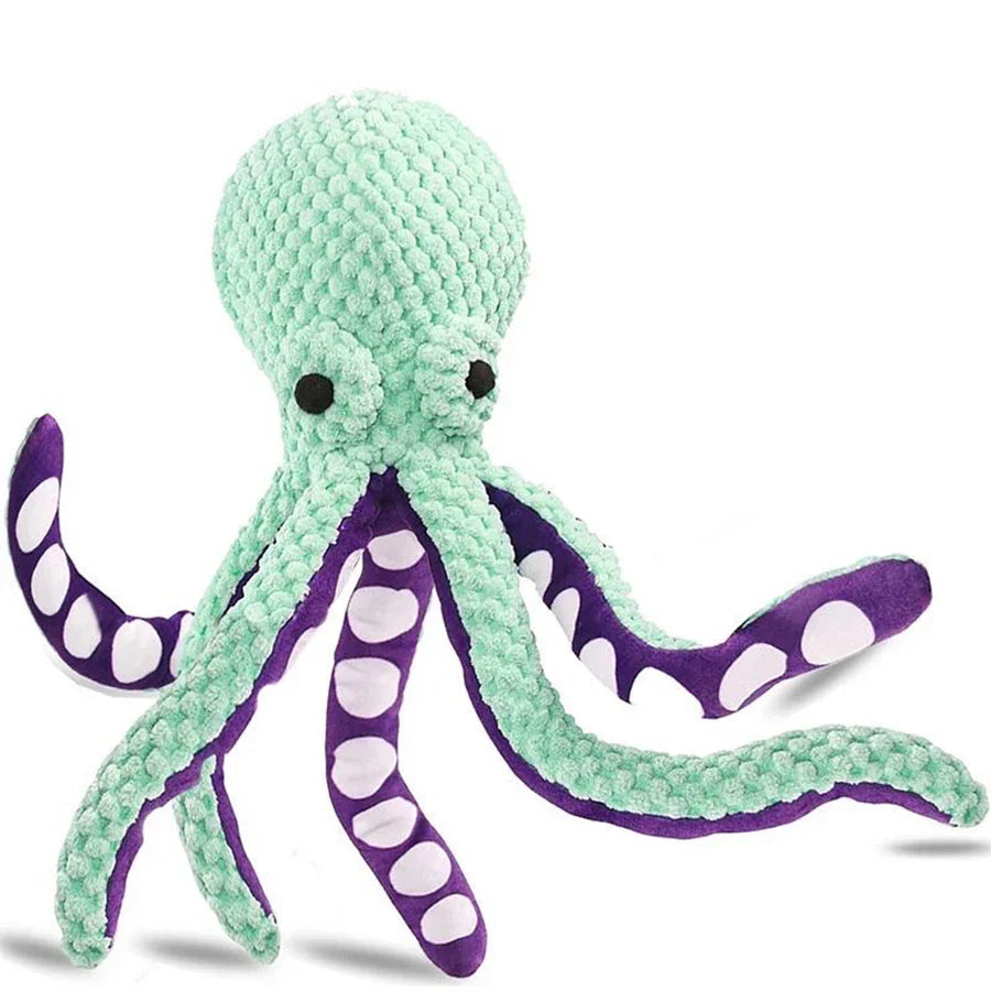 Bellosquid Hundespielzeug | Weiches Oktopus-Kauspielzeug mit Quietschfunktion | Zahnpflege & Spielspaß für alle Hunderassen