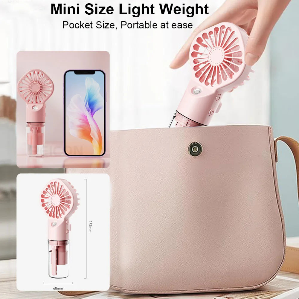 Mistify Mini Ventilator | Mit Nano-Sprühnebel | 4 Stufen | USB-ladefähig & Kompakt