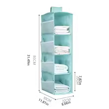 Foldivia HängeMax | Doppelseitiger Organizer | Platzsparend & Atmungsaktiv | Für Unterwäsche & Accessoires