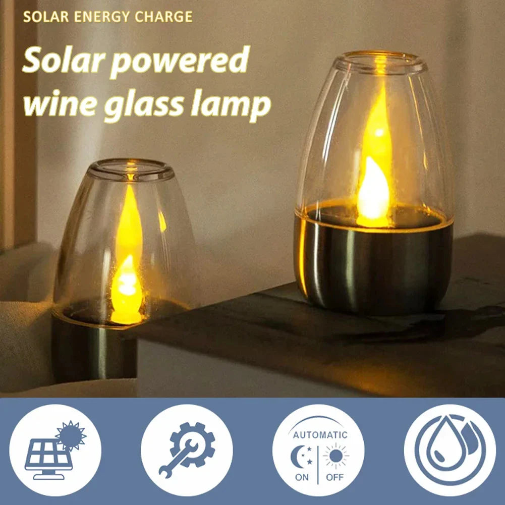 LumaGlow Solar Kerzenlichter | Edelstahl & Kabellos | Warmweißes Licht für Garten & Terrasse