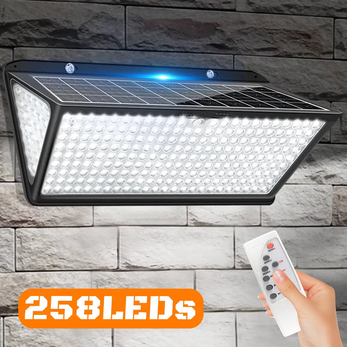 SolarFlare UltraLight | Solar-LED Wandleuchte | 258 LEDs | 270° Lichtabstrahlung | 3 Modi