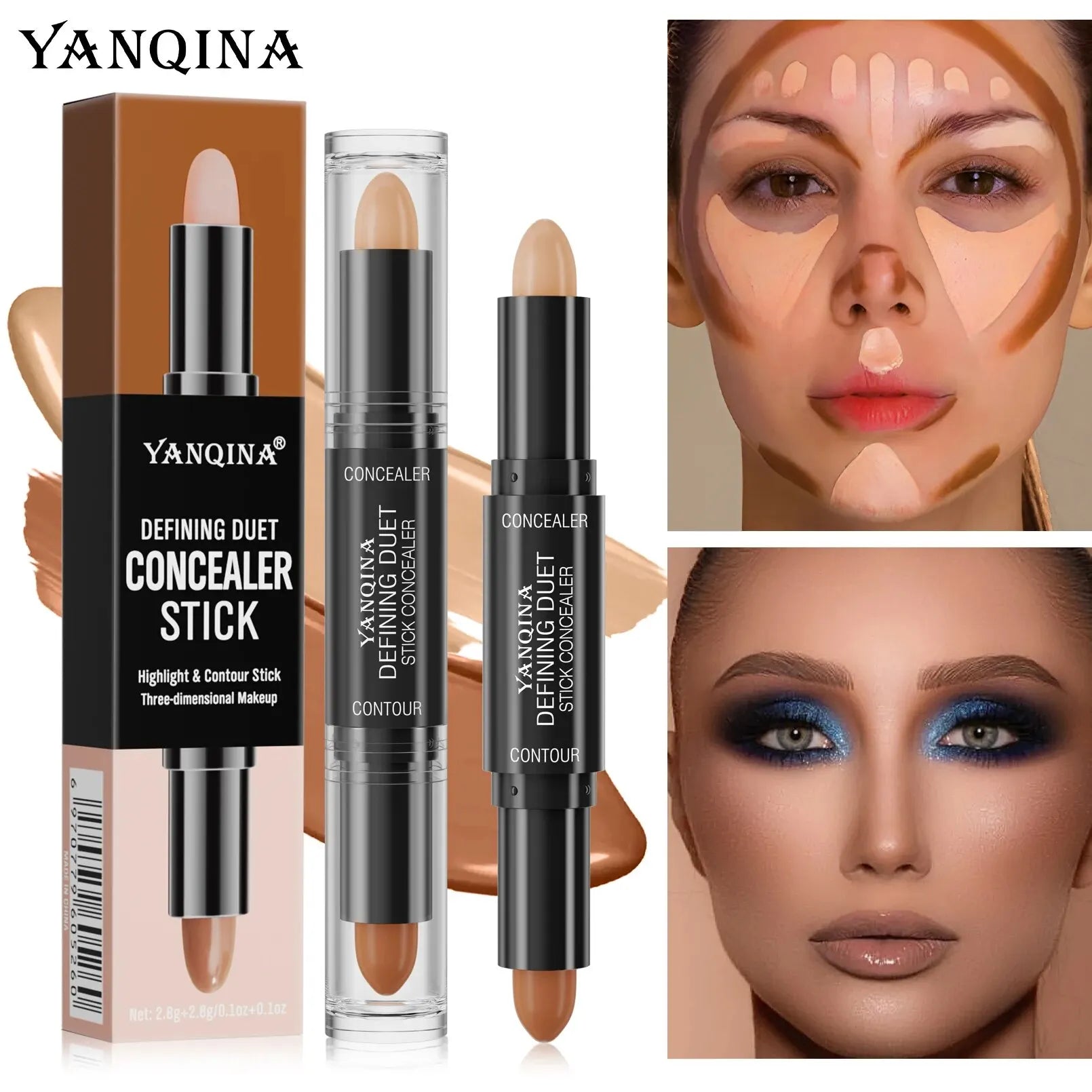 GlowContour | 2-in-1 Contour & Highlighter Stick | Wasserfest & Langanhaltend | Für Alle Hauttypen