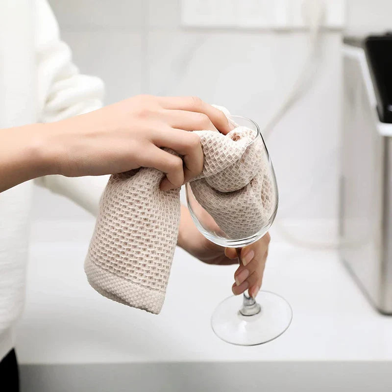 EcoWaffel Geschirrtuch | 100% Baumwolle | Saugfähig & Schnelltrocknend | Honeycomb-Design