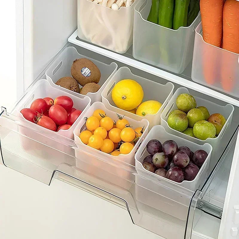 FreshBox | Kühlschrank Aufbewahrungsbox | Stapelbar & Transparent | Für Obst, Gewürze & Snacks