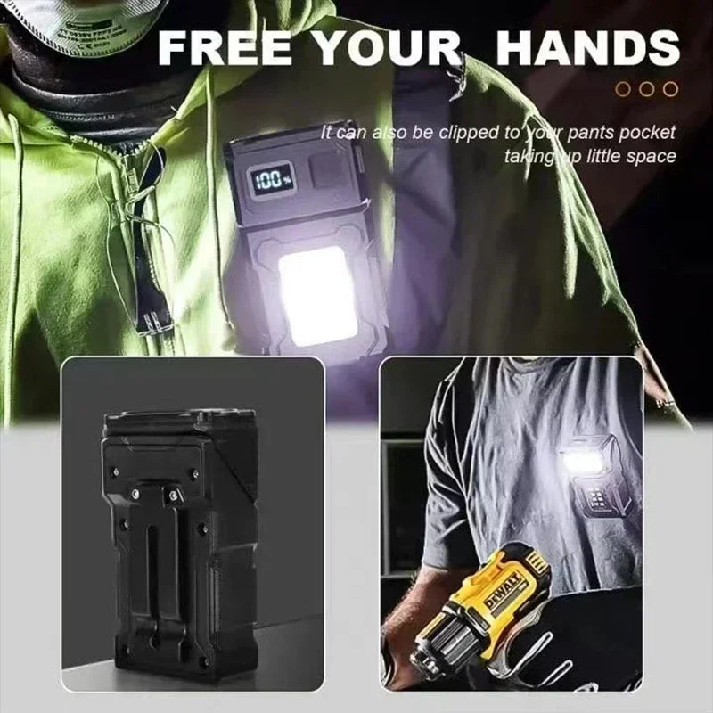 FlashBeam Mini-Taschenlampe | Superhelles COB-LED Licht | Magnetisch & Powerbank