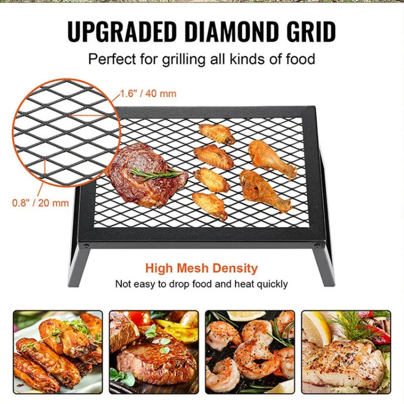 FireMate | Faltbarer Edelstahl-Grillrost | Leicht, robust & kompakt | Camping & Outdoor