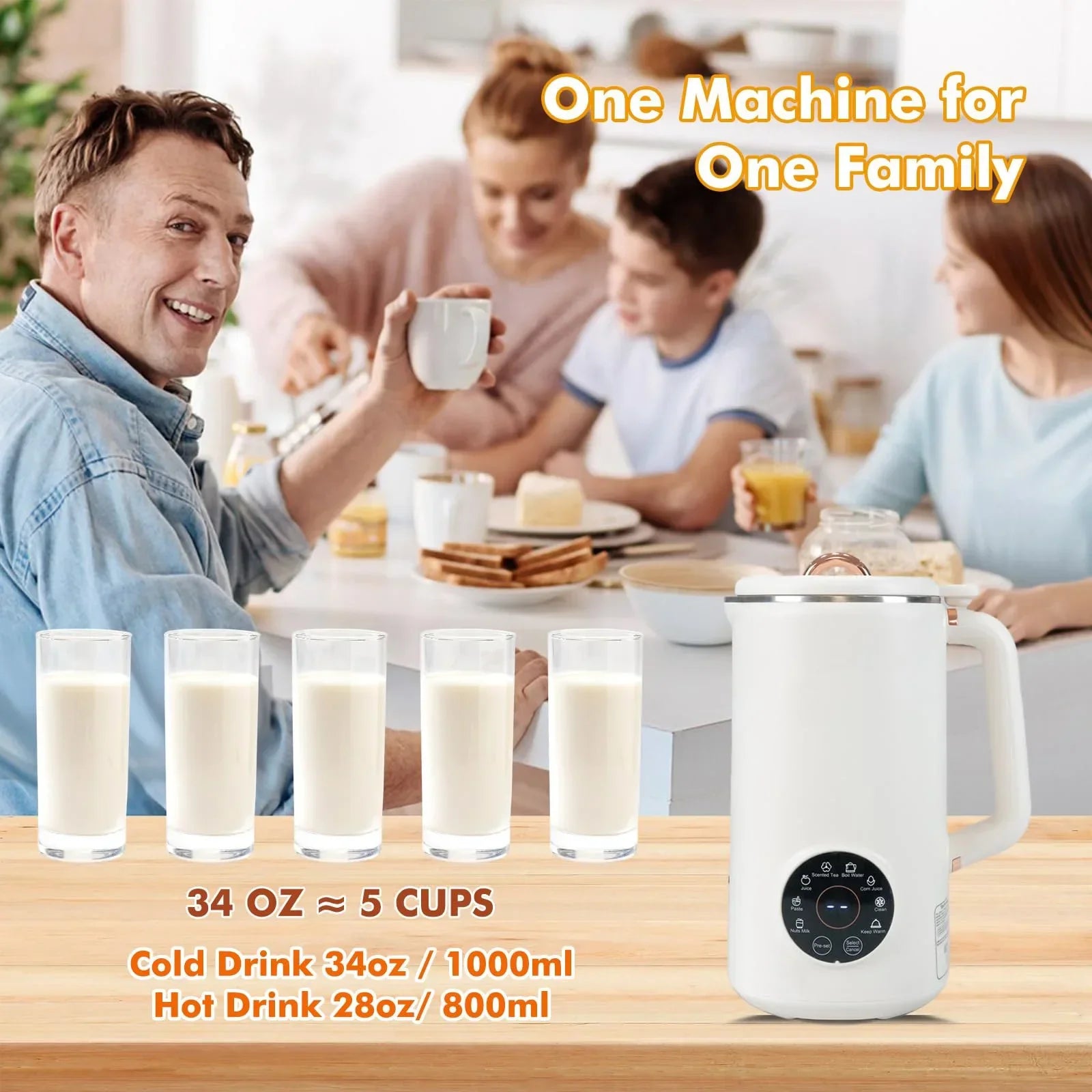 NutriMylk 8-in-1 | Pflanzlicher Milchbereiter | Ohne Zusatzstoffe | Für Nüsse, Getreide & Soja